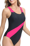 New one-piece swimsuit sports racing sexy color-blocked women's swimsuit.