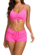 New split swimsuit solid color sexy backless women's swimsuit two-piece bikini