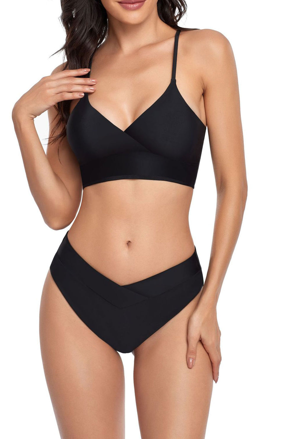 new bikini split swimsuit women's outer sexy solid color bikini swimwear