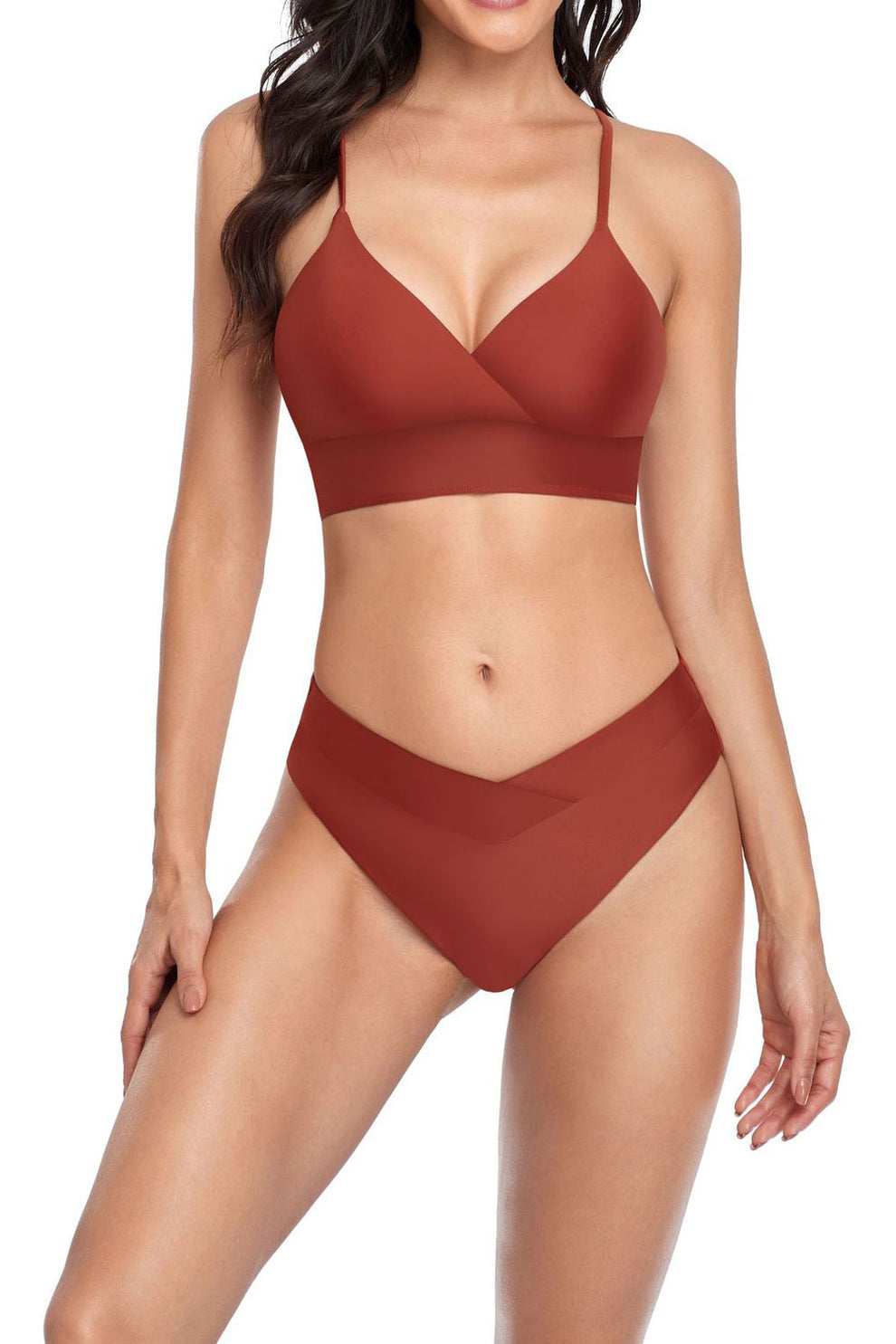 new bikini split swimsuit women's outer sexy solid color bikini swimwear