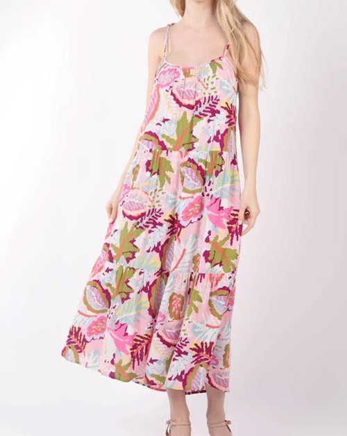 Women's VERY J Tropical Printed Cami Midi Dress