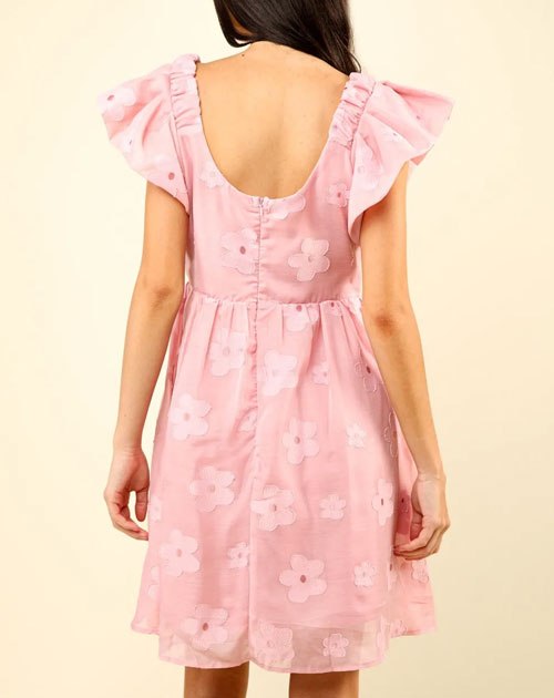 Women's VERY J Flower Embroidered Organza Mini Dress