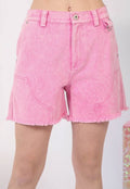 Women's VERY J Washed Raw Hem Denim Shorts
