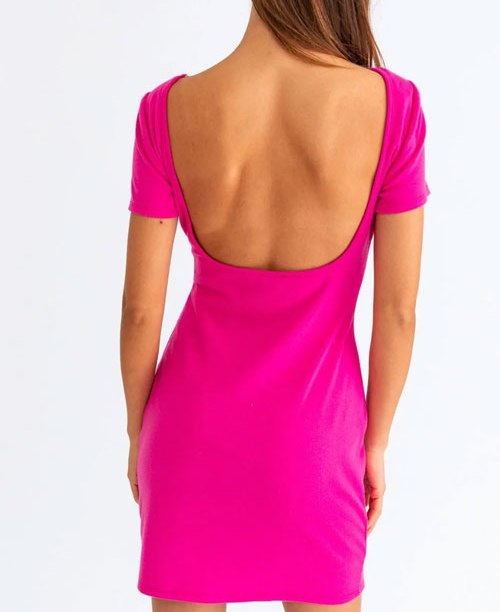 Women's Le Lis Short Sleeve Low Back Mini Dress