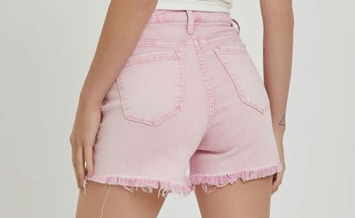 Women's RISEN High Rise Distressed Denim Shorts