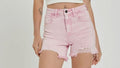 Women's RISEN High Rise Distressed Denim Shorts