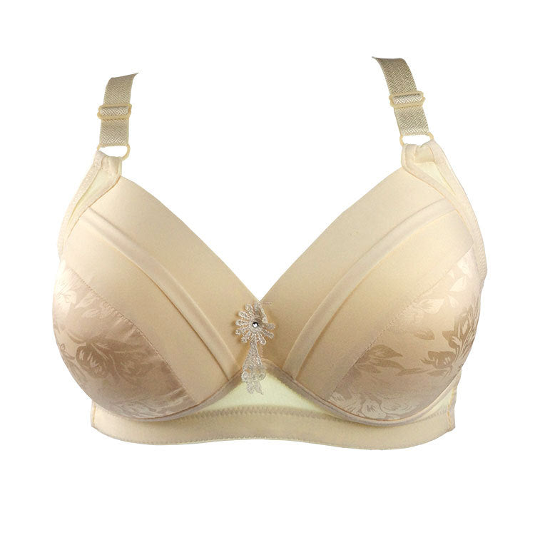 Women Plus Back Closure Wirefree Everyday Bras Bralette Push Up Brassiere