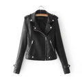 Women Dazzling Long sleeves Pleate Hem Leather Jacket WJC23241