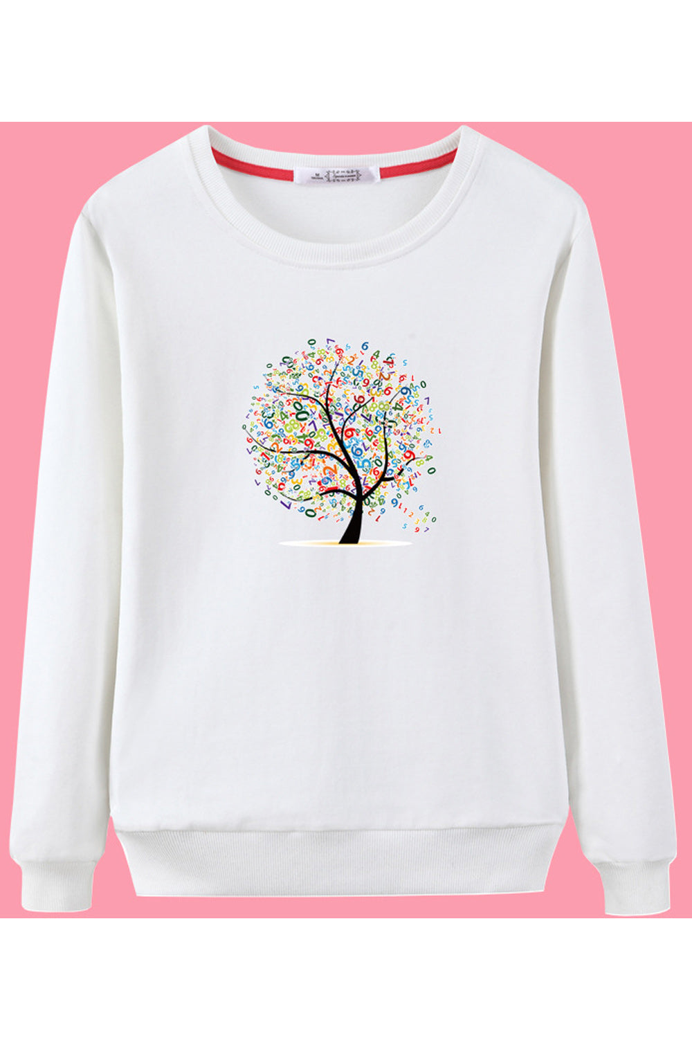 Women Elegant Printed Style Round Neck Cozy Sweatshirt