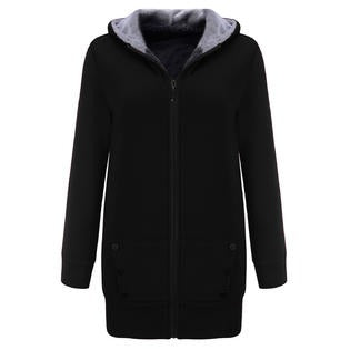 Women Zipper Closure Long Sleeve Solid Colored Warm Cardigan WC25007