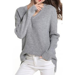 Womens v neck and long sleeves comfy sweater