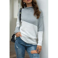 Women half high collar and long sleeves sweater
