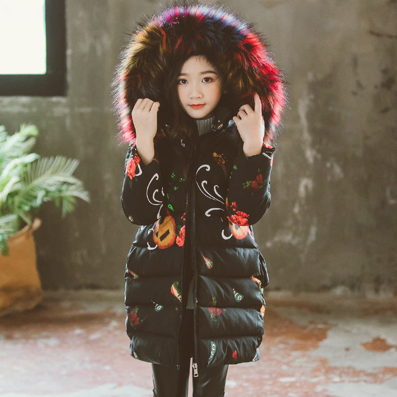 Kid girls zipper pockets Butterfly decorated on jacket