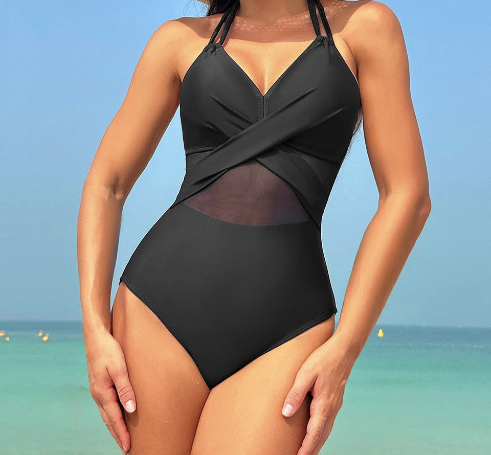 Women's One-Piece Mesh Swimsuit (3)