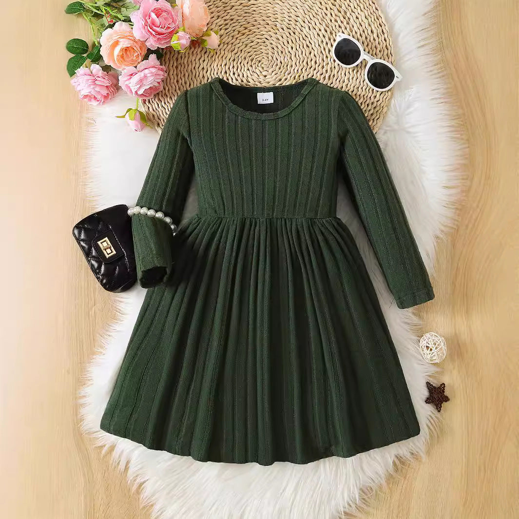 Girls' Long-Sleeve Knit Dress (17)