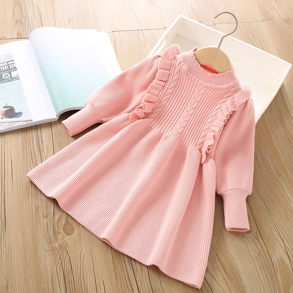 Girls' Long-Sleeve Knit Dress (21)