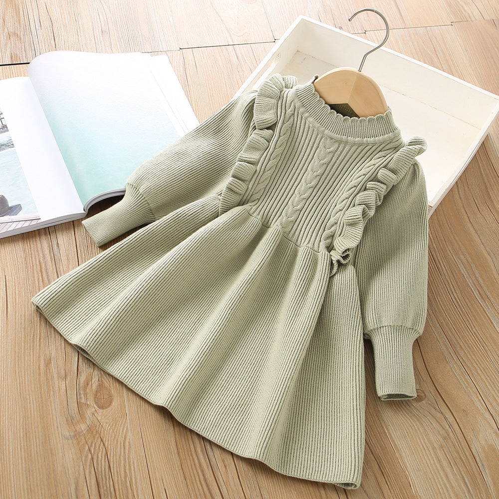 Girls' Long-Sleeve Knit Dress (21)