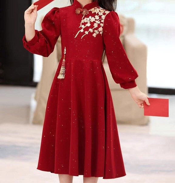 Girls' Long-Sleeve Knit Dress (27)