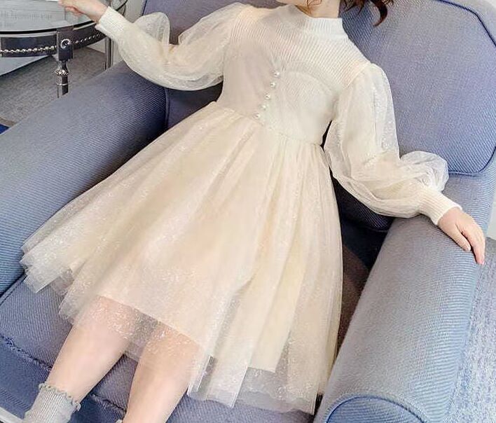 Girls' Long-Sleeve Knit Dress (12)
