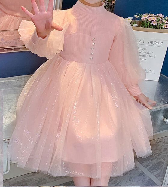 Girls' Long-Sleeve Knit Dress (12)