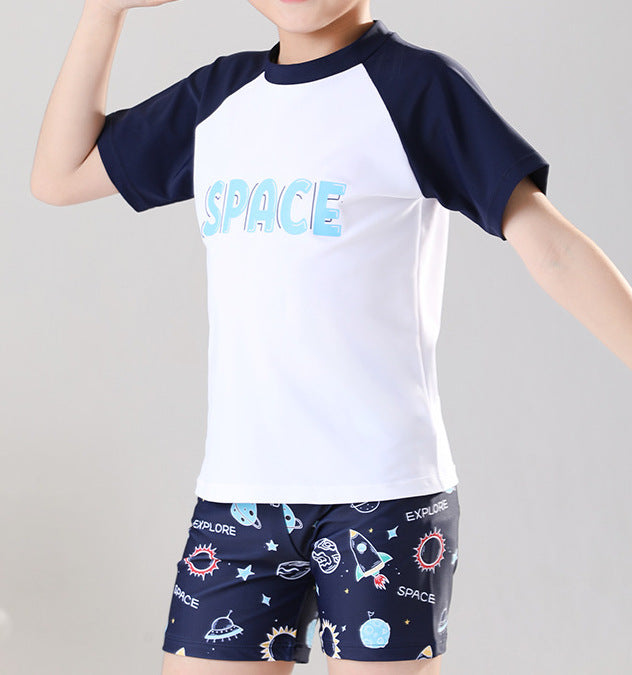 Boys' Floral Polka Dot Swimsuit