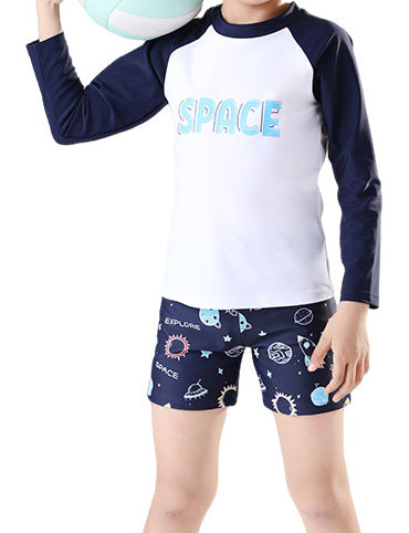 Boys' Floral Polka Dot Swimsuit
