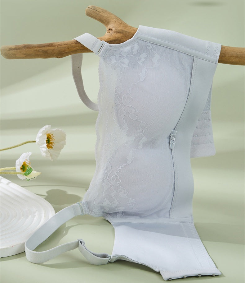 Summer anti-exposure no side bone tube top bra for women without wire ring adjustable small breast push-up lace bra