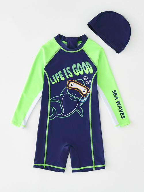 Boys' One-Piece Floral Swimsuit (8)
