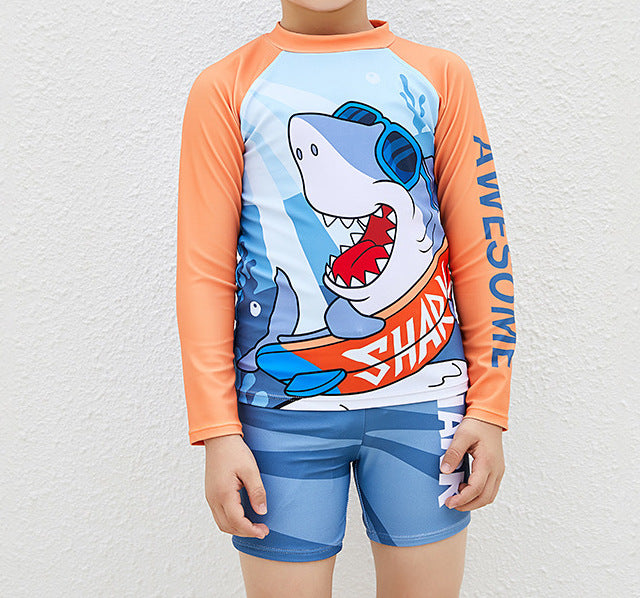 Boys' Long-Sleeve Floral Swimsuit (3)