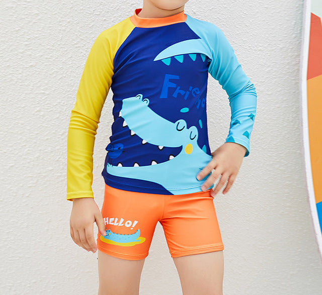 Boys' Long-Sleeve Floral Swimsuit (3)