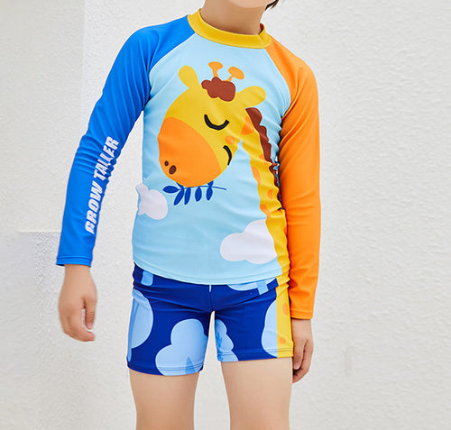 Boys' Long-Sleeve Floral Swimsuit (3)
