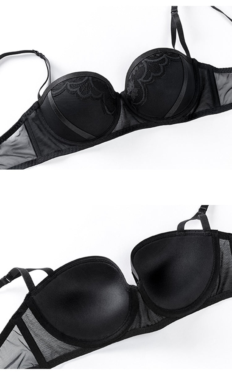 Women push-up bra set women's lace underwear panties set pure desire small breast support special
