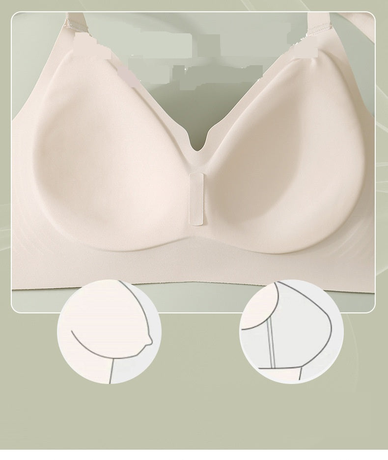 Women Summer Glossy Seamless Soft Support Bra Anti-Sagging Big Breast Bra
