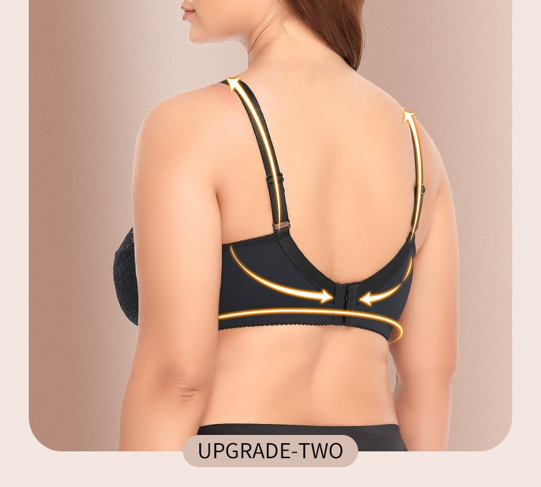 No-wire lace large cup thin plus size underwear European and American large size bra BCDEF cup