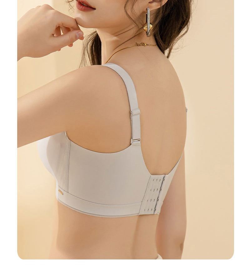 Summer Seamless Glossy Mesh Adjustable Underwear Push-Up Mid-Thin Style Big Breasts Strip Bra