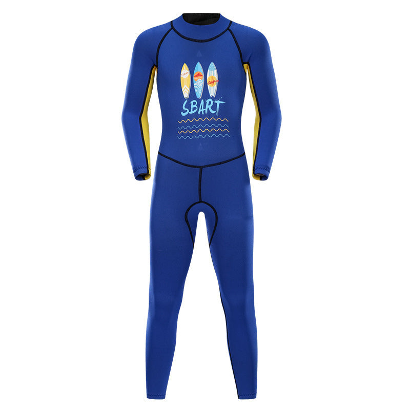 Boys' Long-Sleeve Floral Swimsuit