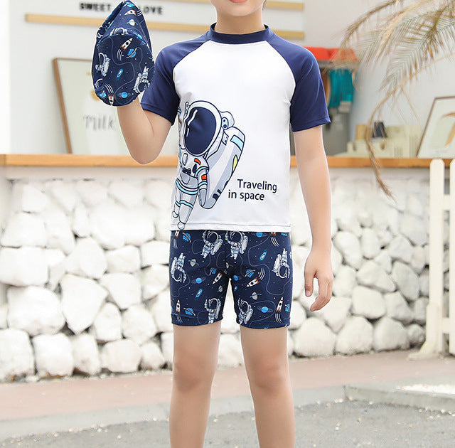 Boys' Floral Polka Dot Swimsuit (36)