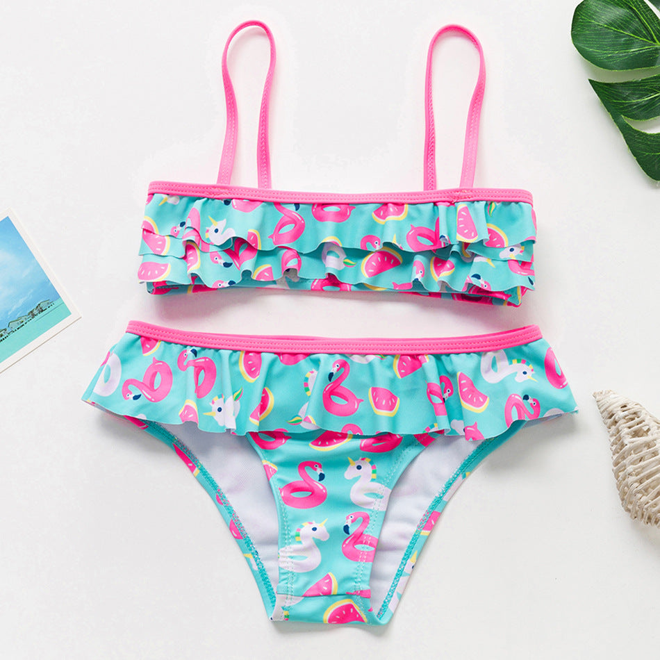 Girls' Floral Quick-Dry Swimsuit