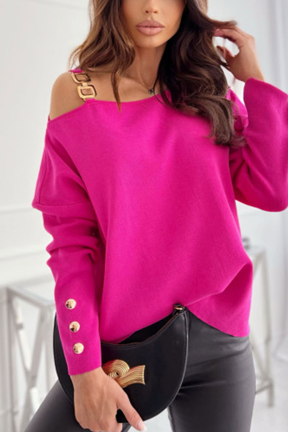 Elegant Button-Trimmed Long-Sleeve Tops for Women - Stylish & Versatile Wardrobe Essential