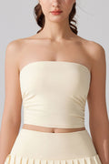 Women's Anti-Exposure Sports Bra Tube Top - Non-Slip Fitness Yoga Vest with Built-in Chest Pad