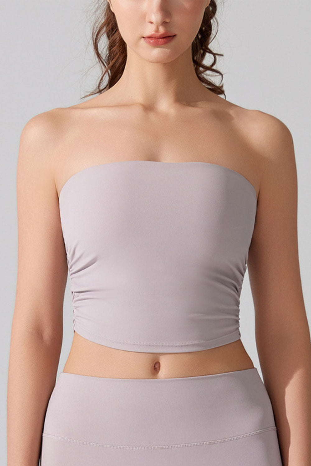 Women's Anti-Exposure Sports Bra Tube Top - Non-Slip Fitness Yoga Vest with Built-in Chest Pad