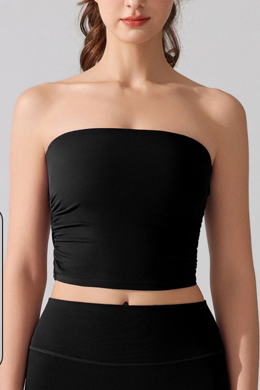 Women's Anti-Exposure Sports Bra Tube Top - Non-Slip Fitness Yoga Vest with Built-in Chest Pad