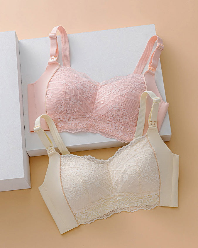 Women’s Gathered No-Wire Nursing Bra – Buckle Maternity & Lactation Bra Top