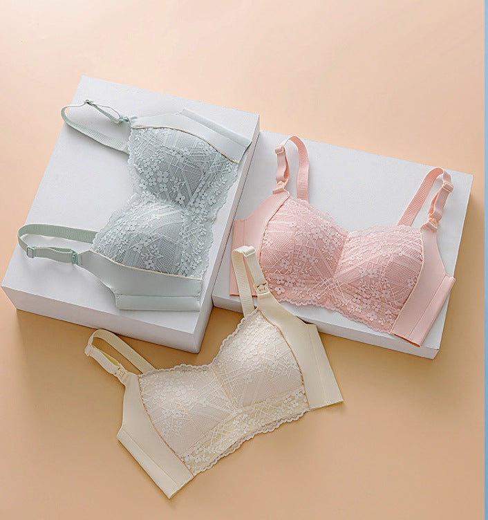 Women’s Gathered No-Wire Nursing Bra – Buckle Maternity & Lactation Bra Top