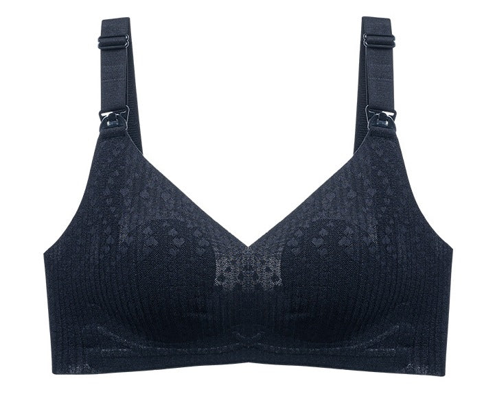 Women’s Ultra-Thin Wire-Free Nursing Bra – Push-Up, Maternity Breastfeeding Bra with Buckle Access