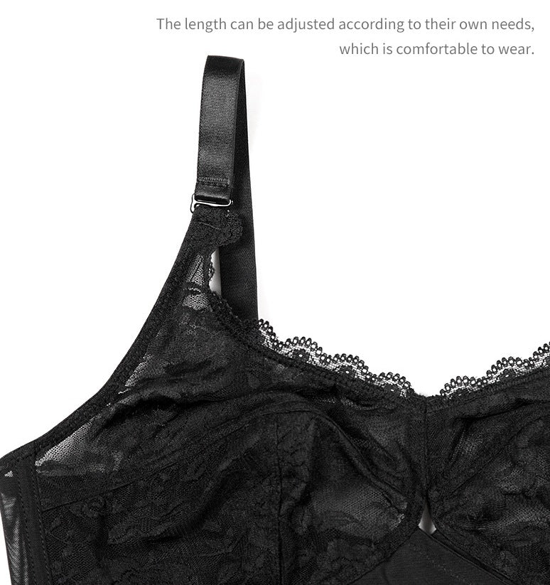 Women’s No-Wire Lace Bra – Thin, Lightweight, Large Cup, B–E Cups, Comfortable & Breathable Underwear
