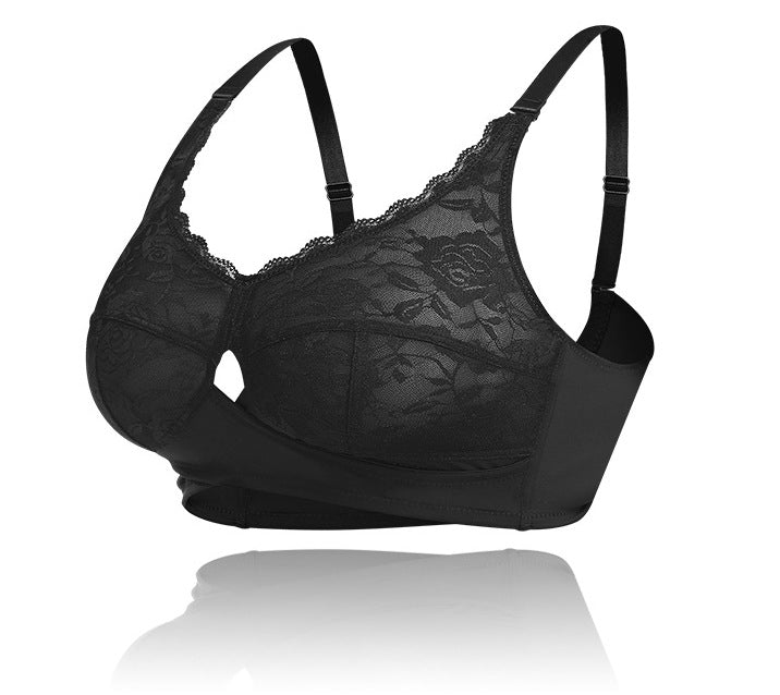 Women’s No-Wire Lace Bra – Thin, Lightweight, Large Cup, B–E Cups, Comfortable & Breathable Underwear