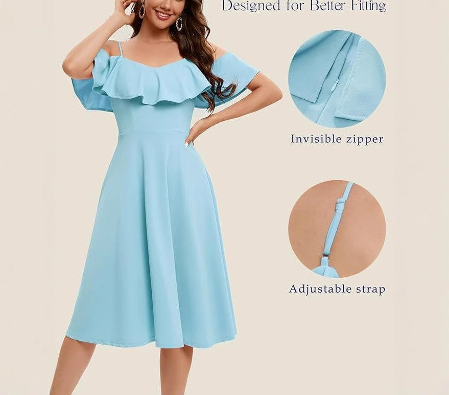 2025 New Suspender Mini Dress – Elegant Solid Color Short Skirt for Banquet & Party Wear