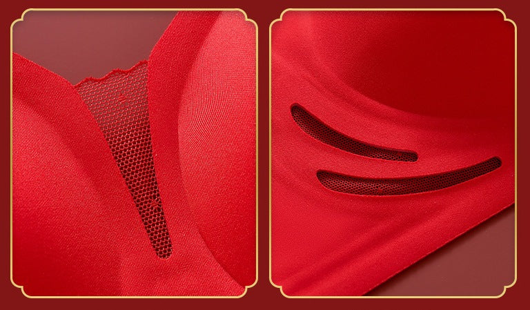 Women Cup Big Red Underwear Wedding Red Bra Seamless Push-up Comfortable Bra