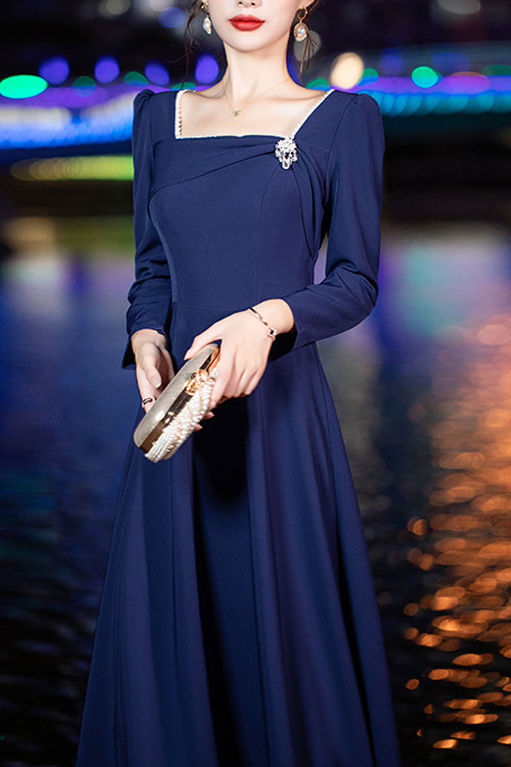 Evening Dress – Elegant Banquet Gown | High-End Light Luxury Host Skirt for Annual Events & Ceremonies